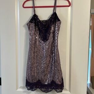 Wild Fable Purple Sequin and Lace Spaghetti Strap Dress Size Small— ERAS TOUR